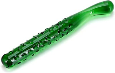Consolador de cristal juguete sexual (pepino verde)